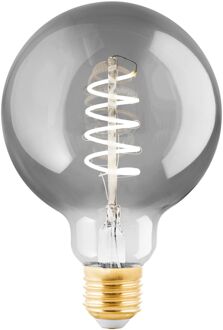 Eglo Ledfilamentlamp Globe Spiral - Smoke - D9,5cm - Dimbaar - Warm Wit - E27 - 4w