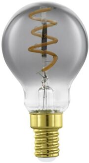 Eglo Ledfilamentlamp Peertje Spiral - Smoke - D4,5cm - Dimbaar - Warm Wit - E14 - 4w