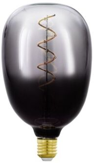 Eglo Ledfilamentlamp Spiral T120 - Smoke - D12cm - Dimbaar - Warm Wit - E27 - 4w