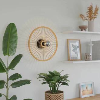 Eglo Leominster plafondlamp met ronde houten kap zwart, natuur