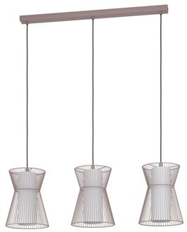 Eglo Maseta hanglamp - E27 - 3 lichts - Staal - Goud, wit Goudkleurig