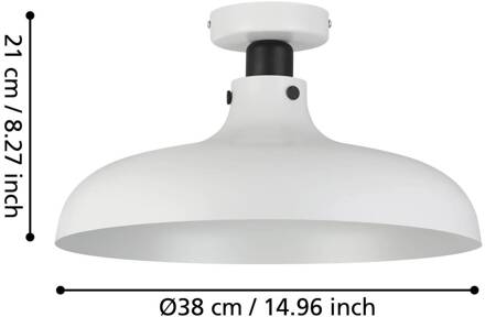 Eglo Matlock plafondlamp, Ø 38 cm, grijs/zwart grijs, zwart