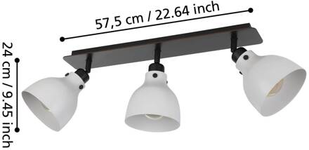 Eglo Matlock plafondspot, lengte 74 cm, grijs/zwart, 3-lamps. grijs, zwart