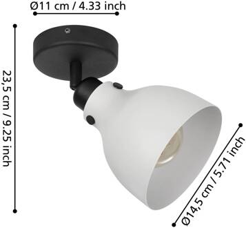 Eglo Matlock Spot - E27 - 24,5 cm - Grijs|Zwart - Staal