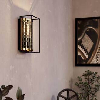 Eglo Nohales wandlamp, hoogte 32 cm, zwart/messingkleurig zwart, messing