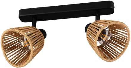 Eglo Opbouwspot Keelby - Natuur - Zwart - 2xe14