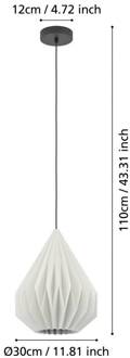 Eglo papieren Minting hanglamp, Ø 31 cm wit, zwart