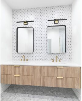 Eglo Peguera Wandlamp - LED - 60 cm - Zwart/Goud - Spiegellamp