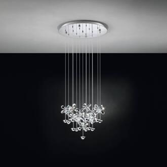 Eglo Pianopoli hangende plafondverlichting Flexibele montage Chroom, Transparant Geïntegreerde led A,A+,A++