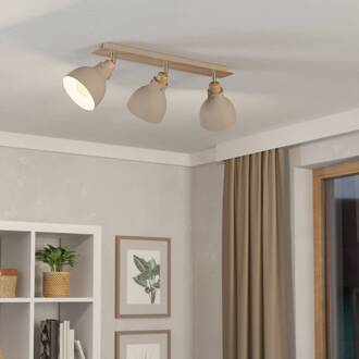 Eglo Plafondlamp Arrecife zand/houtoptiek, 3-lamps zand, bruin