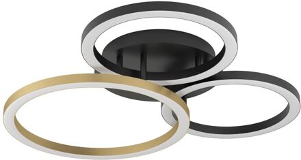 Eglo Plafondlamp Bayeux - Zwart - Goud - Warm Wit - 51w