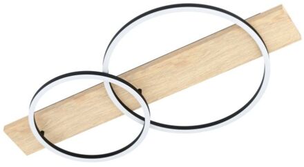Eglo Plafondlamp Boyal Hout Zwart 12w