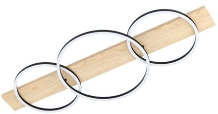 Eglo Plafondlamp Boyal Hout Zwart 2x12w