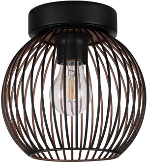 Eglo Plafondlamp Poblete - Zwart - Koper - 20cm - E27