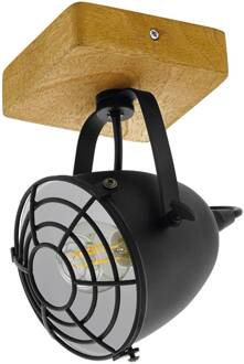 Eglo Plafondspot Gatebeck, hout/zwart
