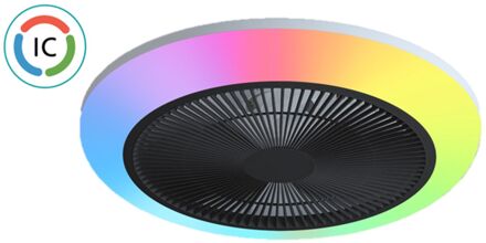 Eglo Plafondventilator Bloemendaal Met Cct Led - Zwart - 46cm - 20,8w - Met Afstandsbediening