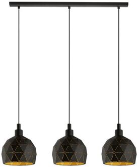 Eglo Roccaforte Hanglamp - E14 - 75 cm - Zwart, Goud Goud, Zwart