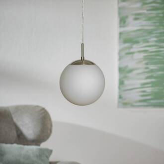 Eglo Rondo - Hanglamp - 1 Lichts - Ø200mm. -Nikkel-Mat - Wit Grijs