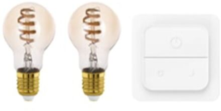 Eglo Slimme Ledfilamentlamp Aanpasbaar Wit A60 Amber E27 4,9w 2 Stuks