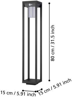 Eglo Solar-LED tuinpadverlichting Martano met sensor zwart