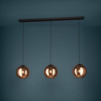 EGLO Stars Of Light hanglamp Cordoba, 3-lamps lang, koper koper, zwart