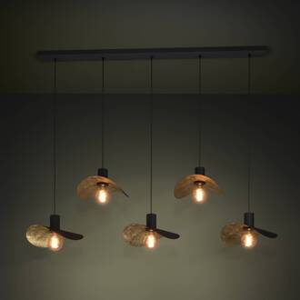 EGLO Stars Of Light hanglamp Saceda, 5-lamps, zwart/goud zwart, goud