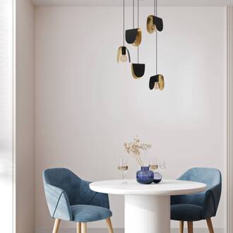 EGLO Stars Of Light hanglamp Serenara, 5-lamps, zwart/goud zwart, goud