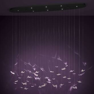 EGLO Stars Of Light LED hanglamp Adrados, ovaal, 8-lamps. zwart, helder