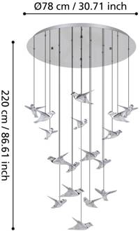 EGLO Stars Of Light LED-hanglamp Paratebueno chroom rond 17-lichts.