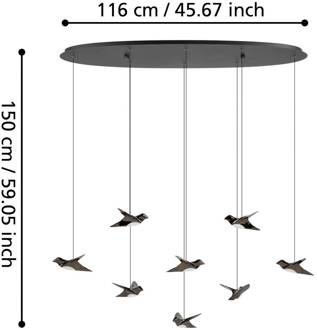 EGLO Stars Of Light LED hanglamp Paratebueno zwart 8-lamps zwart-nikkel