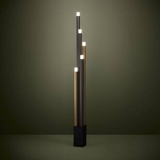 EGLO Stars Of Light LED vloerlamp Estanterios, 5-lamps zwart, bruin, goud