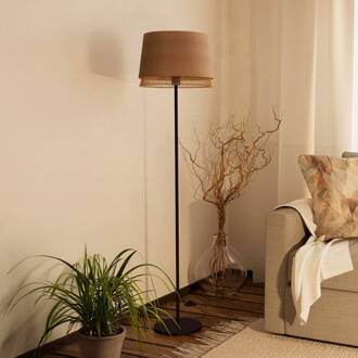 Eglo Tabley vloerlamp, zwart/naturel, hoogte 153 cm, stof zwart, natuurlijk