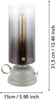 Eglo Tafellamp Gargrave in olielamp-ontwerp grijs, zwart-grijs bedampt