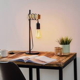 Eglo Tafellamp Townshend Zwart Eik E27