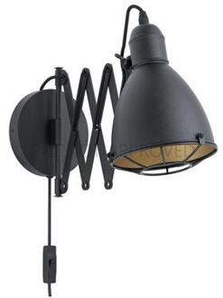 Eglo Treburley Wandlamp - E27 - 65 cm - Zwart/Goud Goud, Zwart