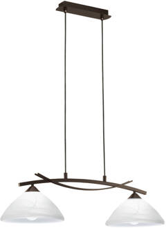 Eglo Vinovo Hanglamp - E27 - 77 cm - Donkerbruin/Wit Bruin, Wit