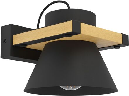 Eglo Wandlamp Maccles Zwart Hout E27