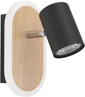 Eglo Wandlamp Rimbocchi - Zwart, Houteffect - Warm Wit - 7w