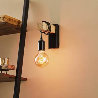 Eglo Wandlamp Townshend met houten element zwart, natuur
