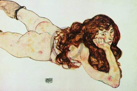 Egon Schiele - Nudo Di Ragazza Kunstdruk 90x60cm