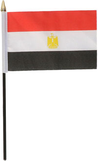 Egypte - mini vlaggetje van 10 x 15 cm op stokje - Landen vlag - H27 cm