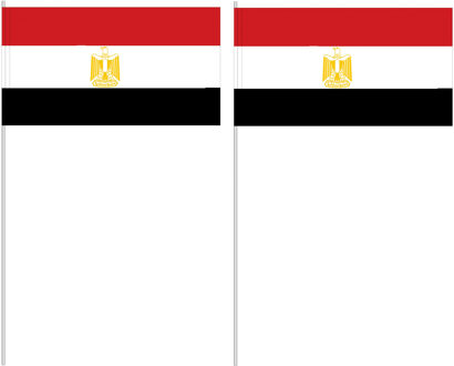 Egypte Zwaaivlaggetjes - 12 x 24 cm - Egyptische vlaggetjes - feestartikelen Multi