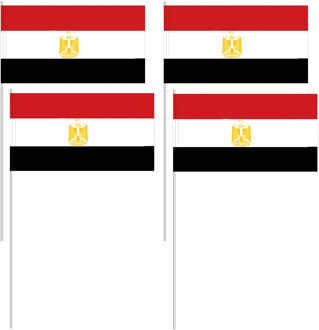 Egypte Zwaaivlaggetjes - 50x - 12 x 24 cm - Egyptische vlaggetjes - feestartikelen