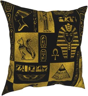 Egyptische Egypte Farao Etnische Oude Kussensloop Home Decor Kussenhoes Sierkussen Voor Sofa Dubbelzijdig Printen Idee 40x40cm 16x16in