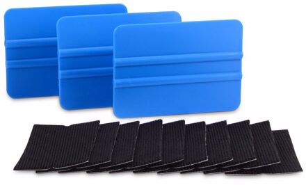 EHDIS 3pcs Carbon Fiber Zuigmond Schraper Met 10pcs Stof Vilt Doek Vinyl Film Car Wrap Sticker Installeren Tool venster Tinten Tool