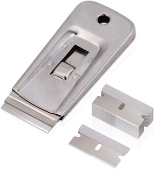 Ehdis Metalen Scheermesje Schraper Schoonmaak Tool Keramische Vuil Decals Sticker Remover Window Tint Film Vinyl Auto Wrap Zuigmond 1 scraper 10 blade