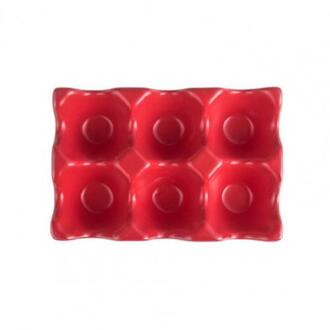 Ei Houder Anti-Slip 6 Grids Keramische Milieuvriendelijke Ei Container Voor Keuken Accessoires Для Кухни Rood