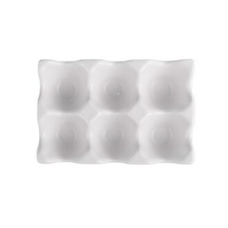 Ei Houder Anti-Slip 6 Grids Keramische Milieuvriendelijke Ei Container Voor Keuken Accessoires Для Кухни wit