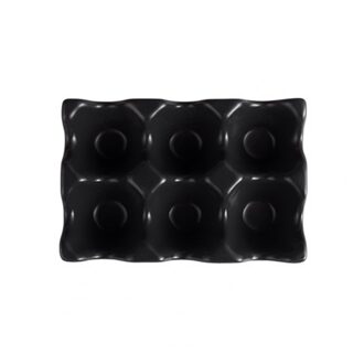 Ei Houder Anti-Slip 6 Grids Keramische Milieuvriendelijke Ei Container Voor Keuken Accessoires Для Кухни zwart