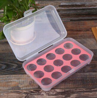 Ei Opbergdoos Ei Houder Container Draagbare Plastic Keuken Gadgets Tool Koelkast 15 Grids Plastic Dispenser Onbreekbaar roze